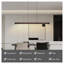 51-Inch Modern LED Linear Pendant Light in Walnut Finish - Adjustable Hanging Fixture for Dining Room & Kitchen Island