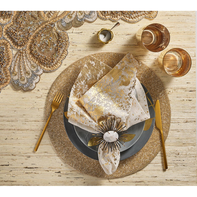Flare Napkin Ring, Gold/Black