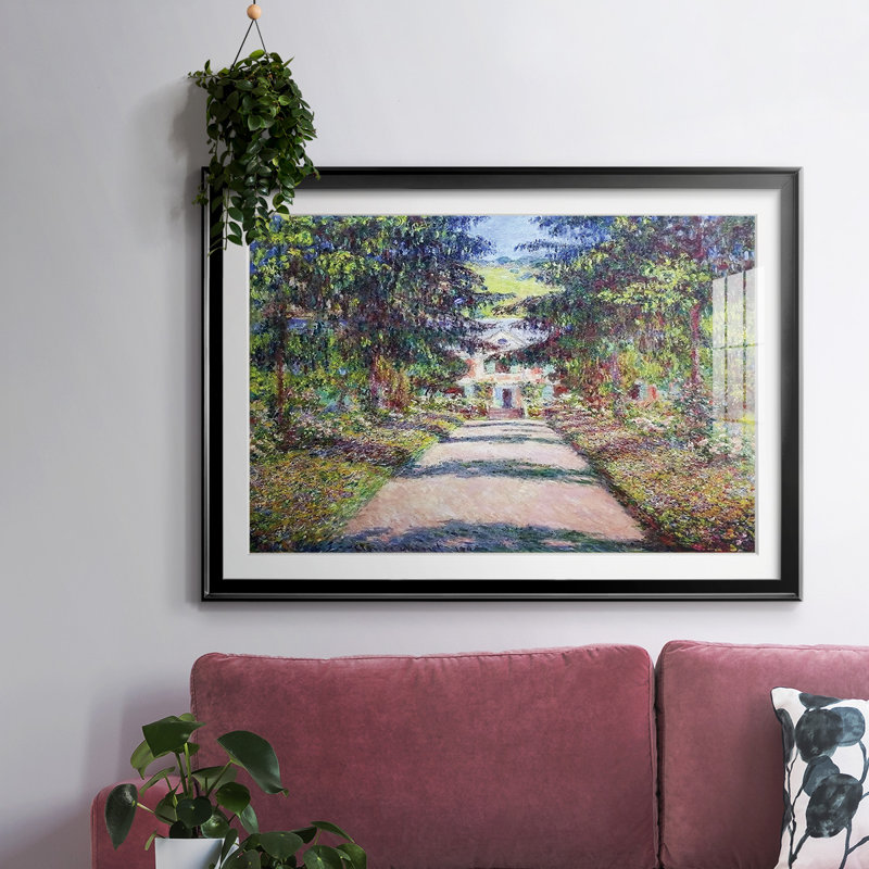 Sentier dans le jardin de Monet à Giverny, 1900, reproduction d'art sur papier, Noir, H 27 po x l 39 po x P 1,5 po