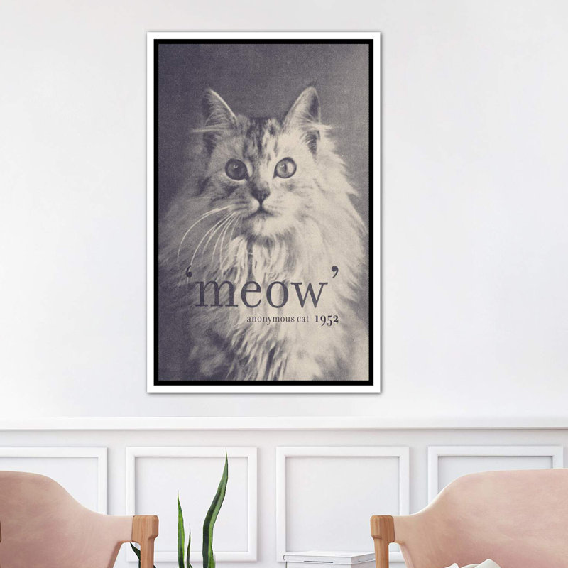 « célèbre quotes (chat) » par florent bodart-impression sur image, H 60 po x l 40po x P 1,5 po, Toile blanche encadrée