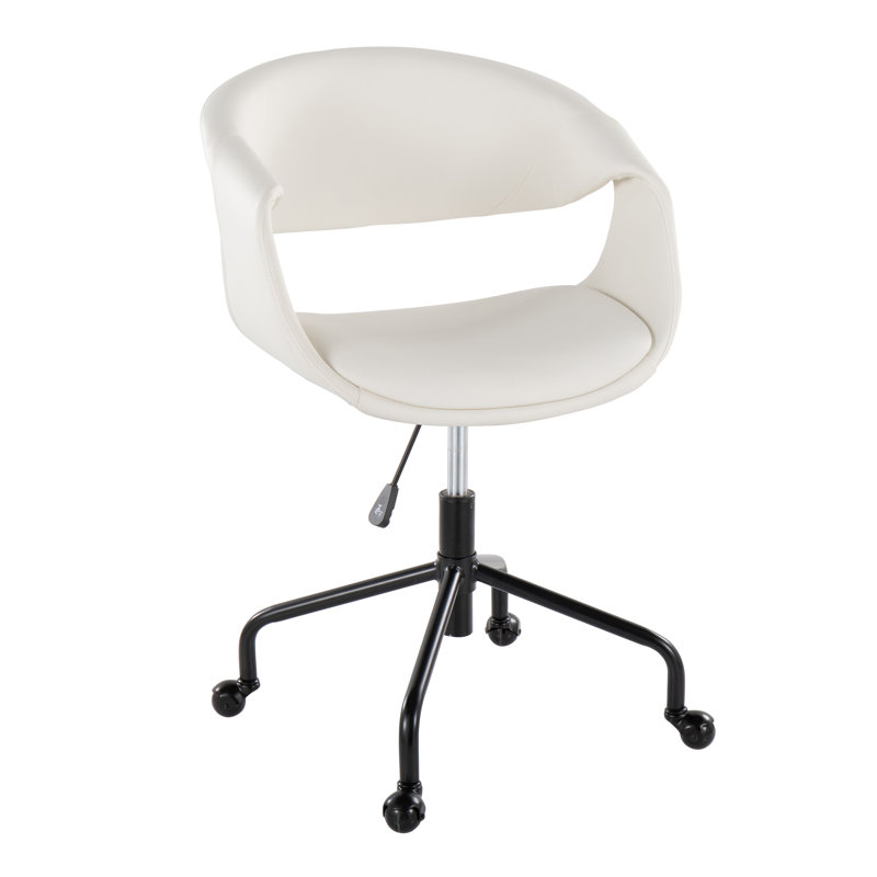Arshad Upholstered 4-Star Task Chair, Black, White