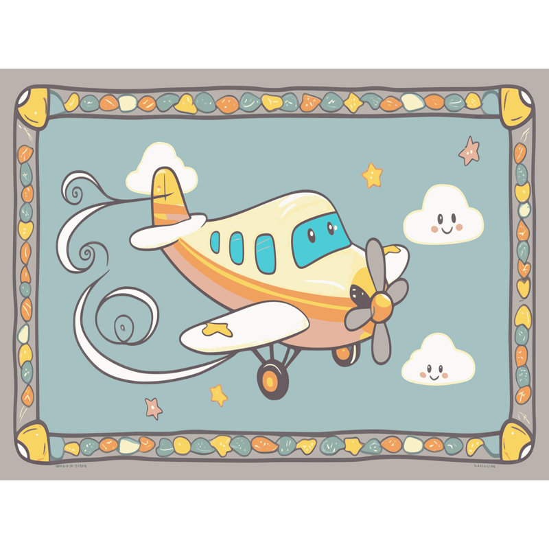 Mason & Marbles Washable Cars Plane Train Kids Rug, Rectangulaire 2 pi x 3 pi