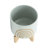 Rainbow Motif Outdoor Planters on Wood Stands for Indoor Home Decor - Modern Ceramic Flower Pots for Living Room or Patio - Set of 2, 11", 7" Green & Tan-94320080-94320078