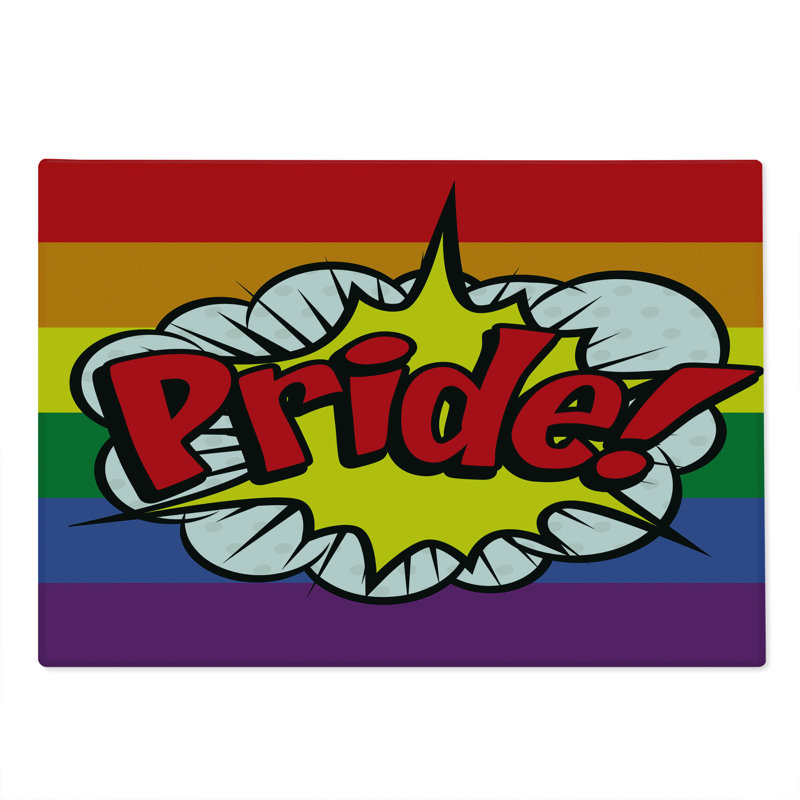 Ambesonne Rainbow Cutting Board Large Size Pop Art Comics Pride Multicolor