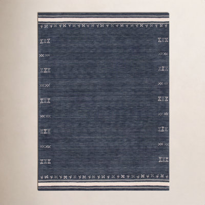 Santiago Charcoal Handmade Wool Geometric Rug