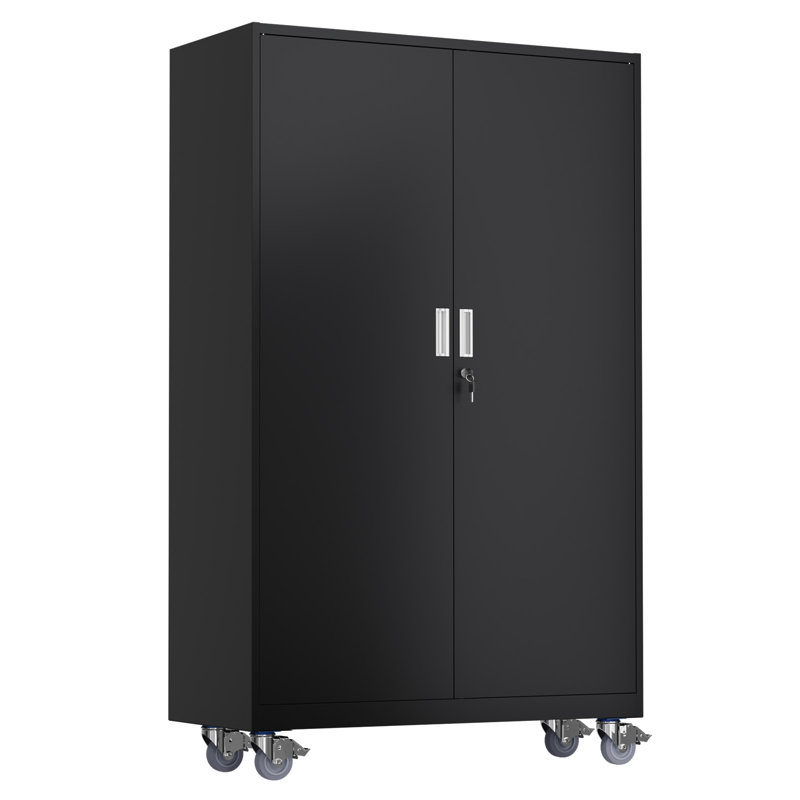 Tool Storage Cabinet Black With Wheels