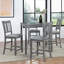 Table de salle à manger en bois carrée, table de cuisine pour petit espace, table de comptoir pour 4 personnes, gris, SEULEMENT LA TABLE-1557871208-1557871210
