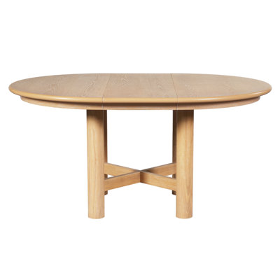 Wood Extendable Oval Dining Table, 47" to 63" with 16" Removable Leaf, Solid Wood Legs, Seats 4-6 People for Dining Room & Kitchen (Natural)