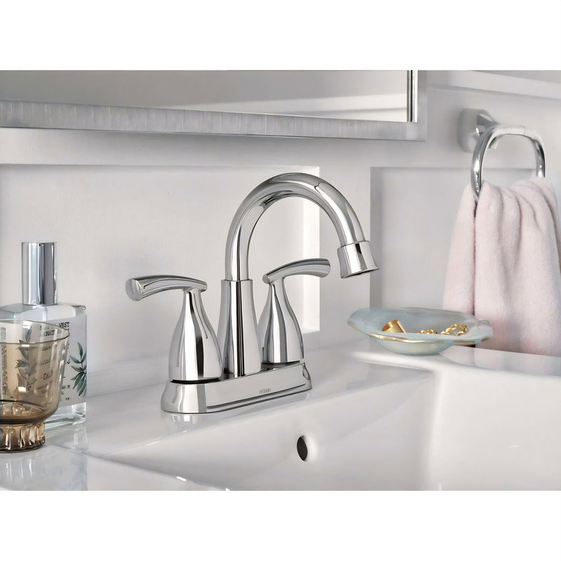 Robinet de salle de bain central à 2 poignées MOEN Essie