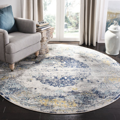 Christa Oriental Blue/Ivory Area Rug