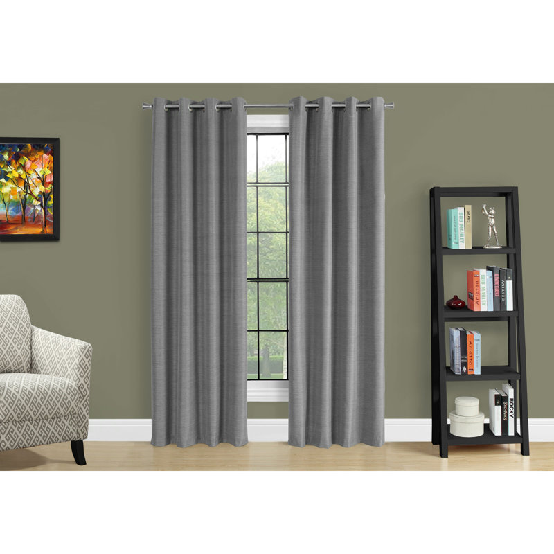 Ensemble de 2 panneaux de rideaux l 100% occultant avec œillets pour le salon, la cuisine et la cuisine, Gris