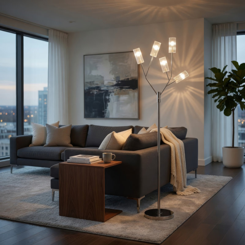 Eralia Nickel Floor Lamp