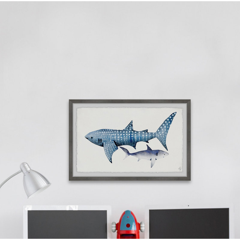 «Caché requin», reproduction encadrée Cirebon, H 8 po x l 12 po x P 1,5 po