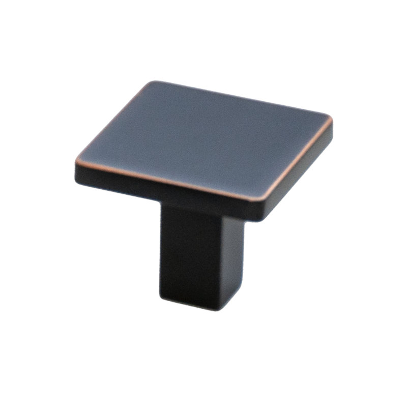 Modern Square Oil Rubbed Bronze Cabinet Knob with Mounting Hardware