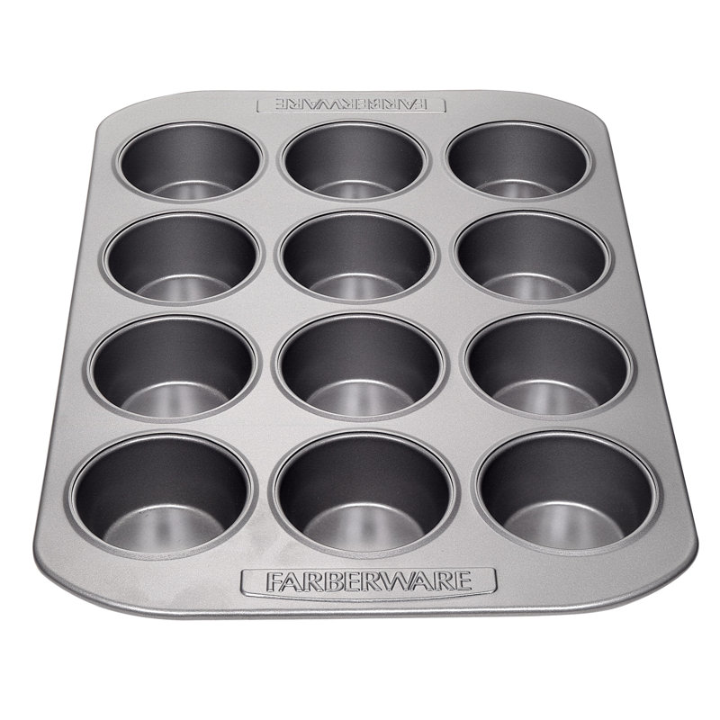 Farberware Bakeware Nonstick Muffin Pan / Cupcake Pan, 12-Cup, 1.25'' H x 15.25'' W x 10.5'' D
