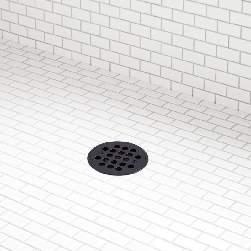Menlo Round Shower Drain - Matte Black, Matte Black