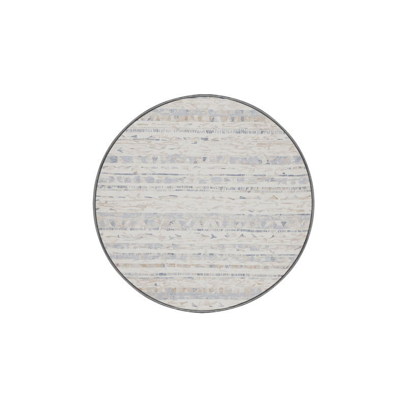 Machine Washable Gray Area Rug, Round 6'