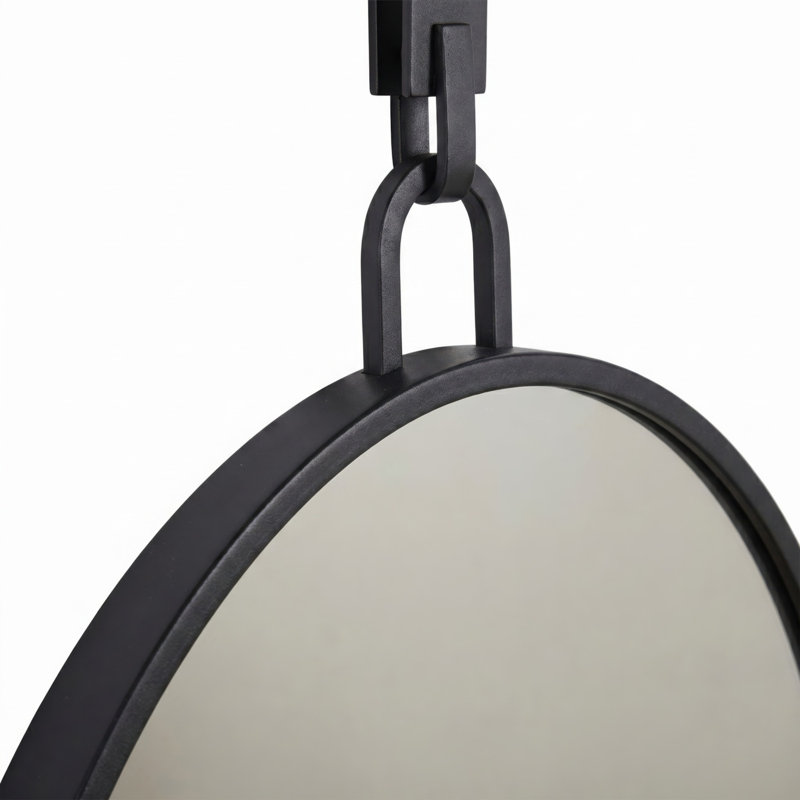 Miroir pour salle d'eau Stopwatch, Noir, 22 po x 30 po, Ovale