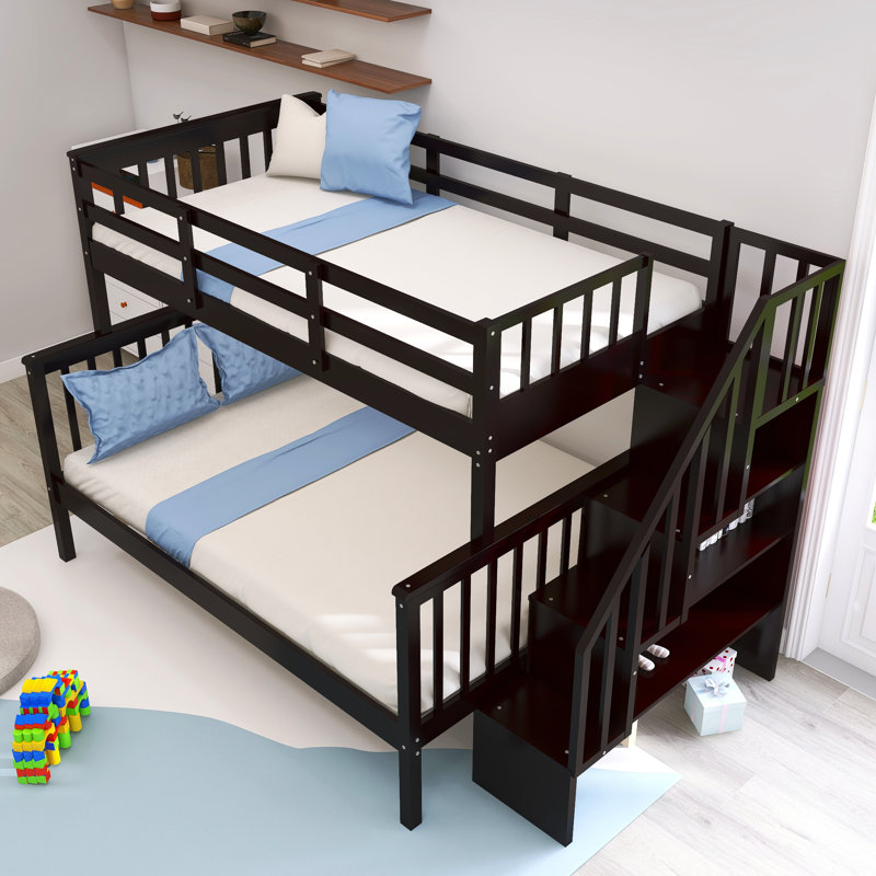 Mehrab Kids Twin Over Full Bunk Bed, Espresso