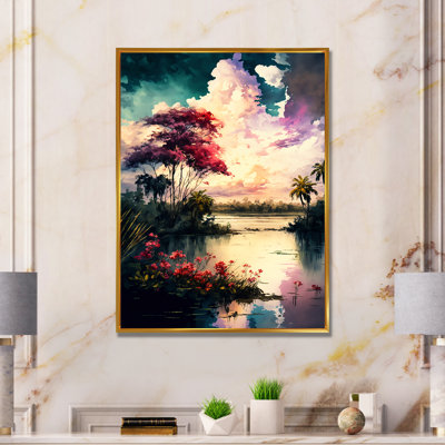 «Beautiful Sunset over a Tropical Lake II», reproduction sur toile