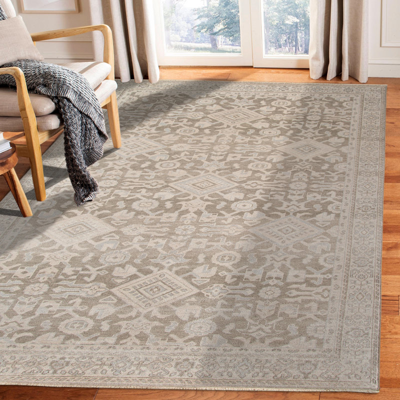 Ainsley Hand-Knotted Gray 2'x3' Rug, Rectangle 8' x 10'