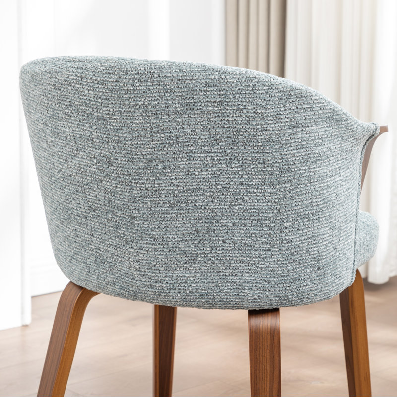 Chaise de salle à manger rembourrée Devault, Bleu