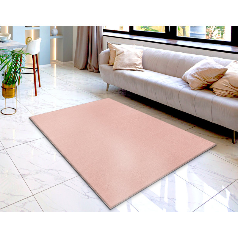 Pacificia Solid Colour Area Rug, Pink, Rectangular 120x170cm