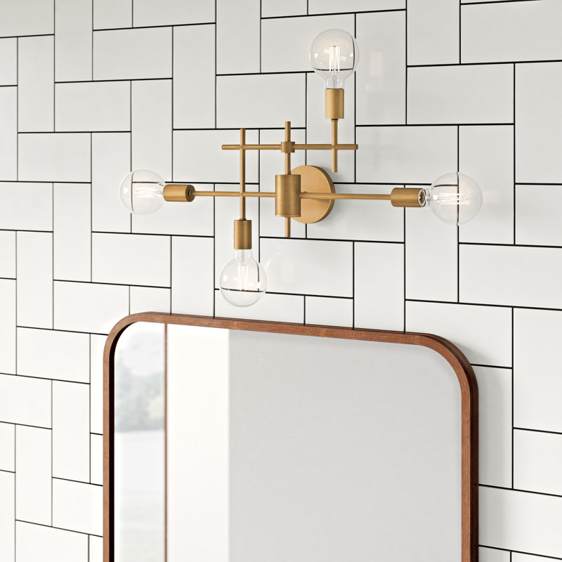 Cusack 4-Light Dimmable Vanity Light, Aged Gold
