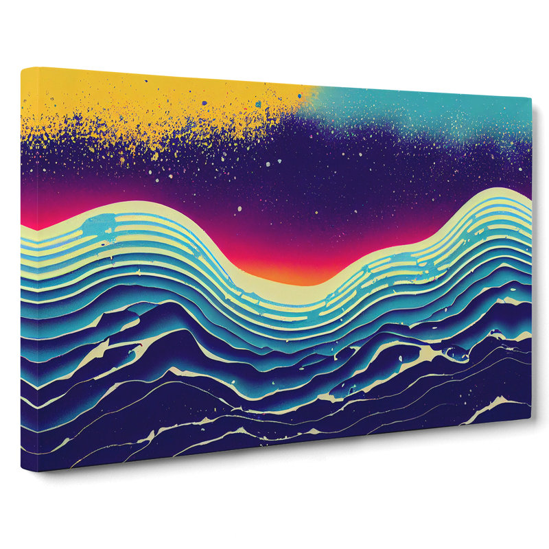 Ocean Art Abstract Splash - Wrapped Canvas, 50cm H x 76cm W x 3cm D