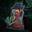 Guitare tombale Haunted Hill Farm d'Halloween 3 pi avec yeux rouges et blancs
