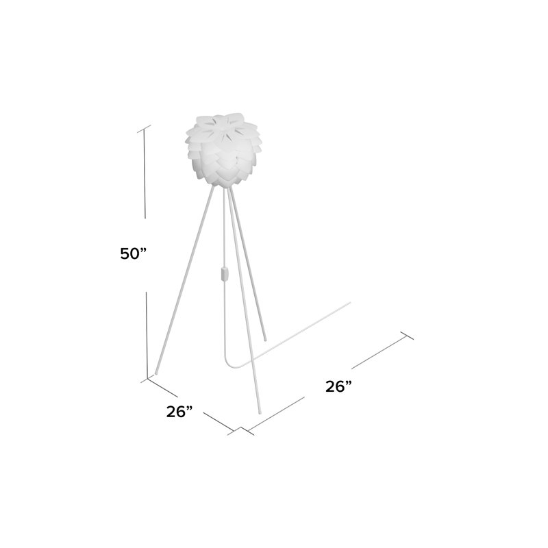 Lampe trépied 50 po Beland, Blanc