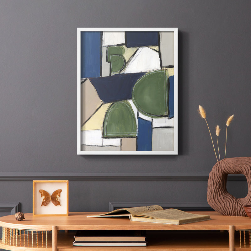 «Spatial Mix II», reproduction encadrée - bois massif, H 10 po x l 8 po, Cadre simple blanc