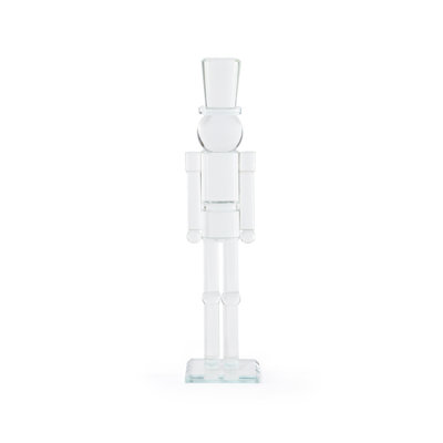 Christmas Modern Clear Glass Nutcracker Figurine