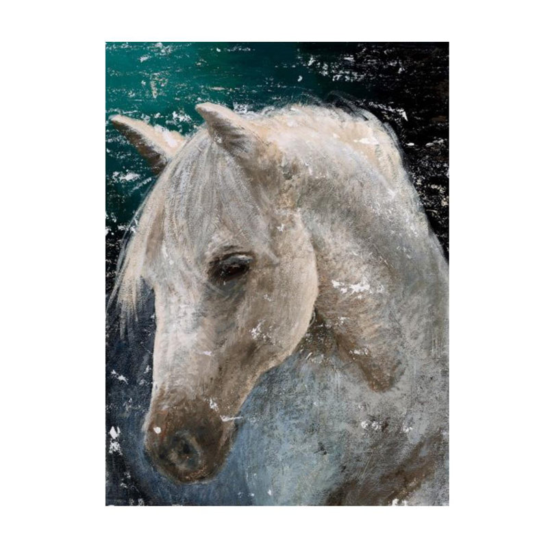 Horse Print by Sara Brown, Knife Gel, 49" H x 36" W x 1.5" D