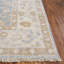 Oushak Hand Knotted Wool/Cotton Solid Colour Rug in Light Blue/Beige-93574612