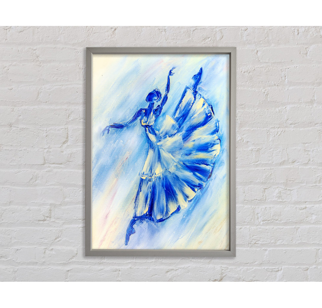 Blaue Ballerina 10 - Einzelner Bilderrahmen Kunstdrucke auf Leinwand