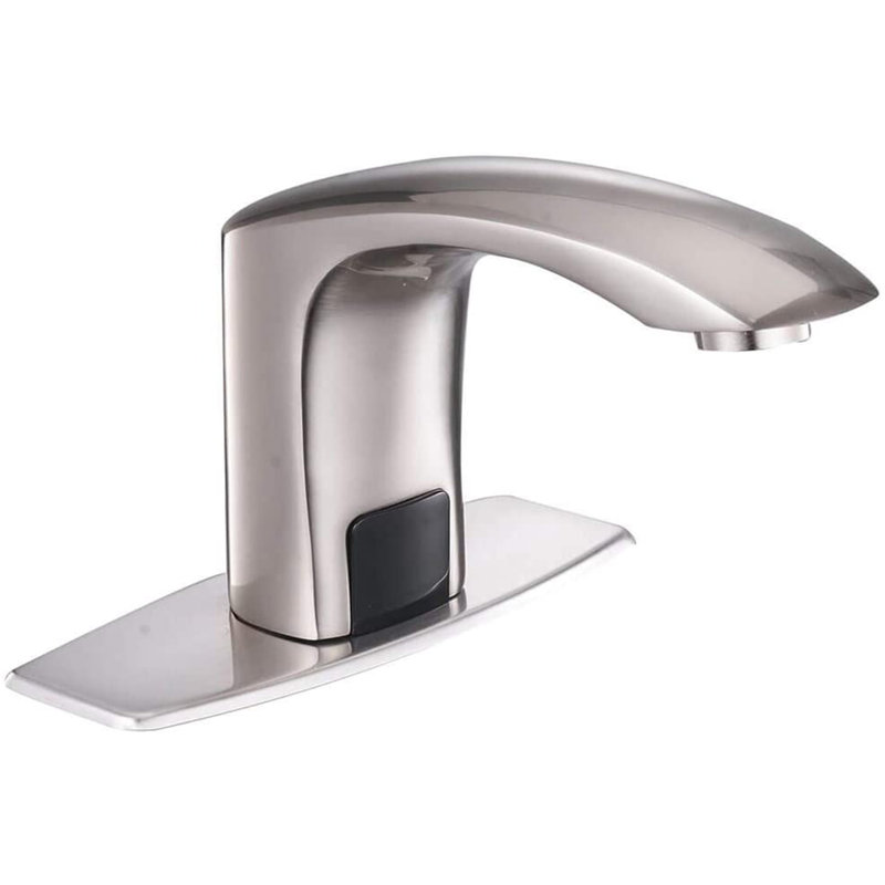 Robinet de salle de bain sans contact Dfi chromé avec boîtier de commande et mélangeur de température, Argent argent, Oui