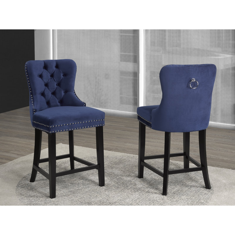 Tabouret de comptoir court 26 po Pudsey, Bleu marine