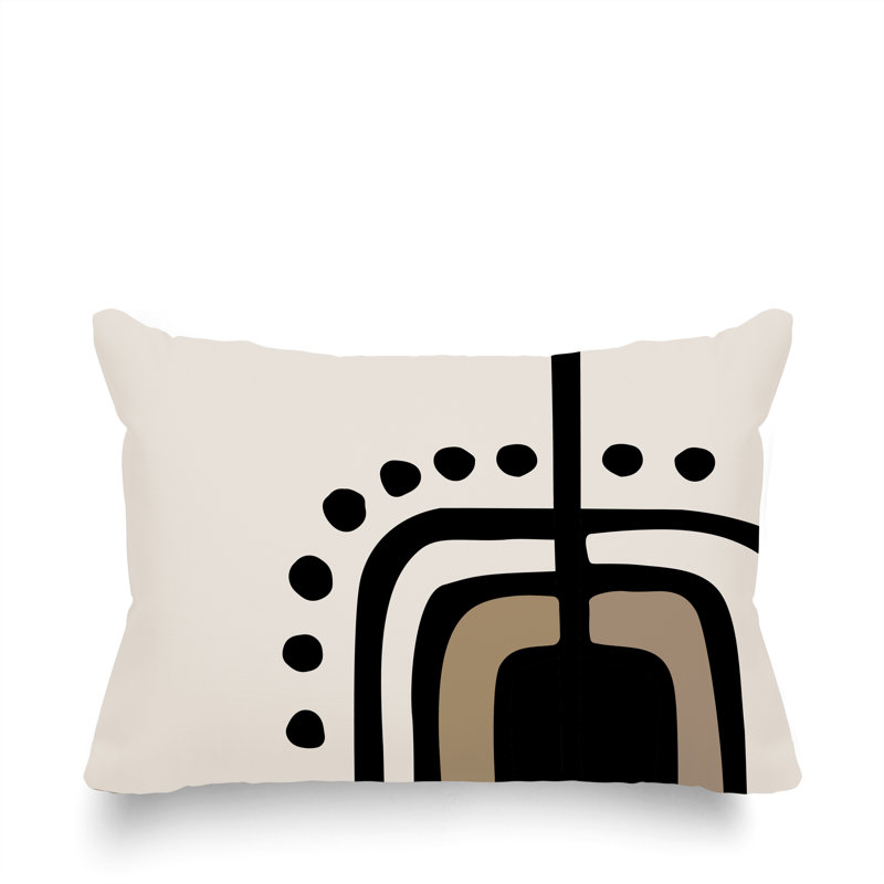 Coussin lombaire réversible intérieur / extérieur Sofi Minimalist, H 14 po x l 20 po, Beige