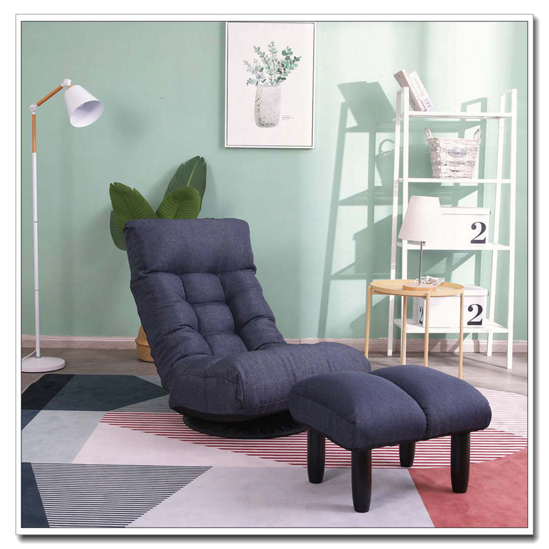 Single sofa reclining chair, Navy, 35.8" H x 22.8" W x 65" D