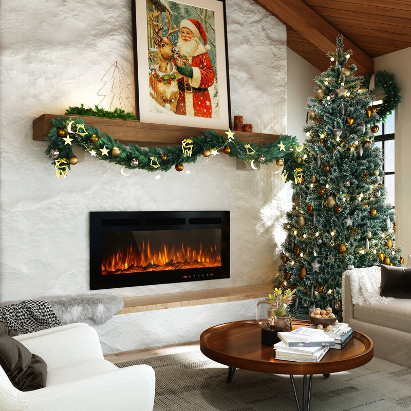 Rayva Front-Venting Recessed and Wall-Mounted Electric Fireplace, 16.54" H x 36" W x 4.33" D
