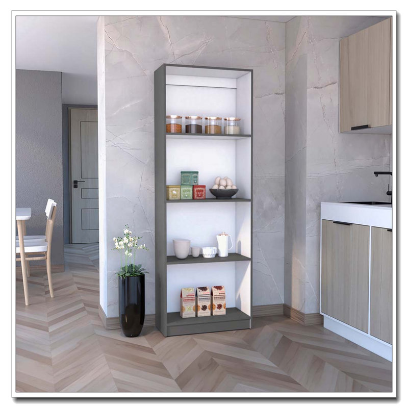 Bibliothèque Home avec présentoir moderne à 4 tablettes
