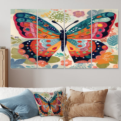 Ellendale - Butterfly Animal Wall Art Decor 4 Piece