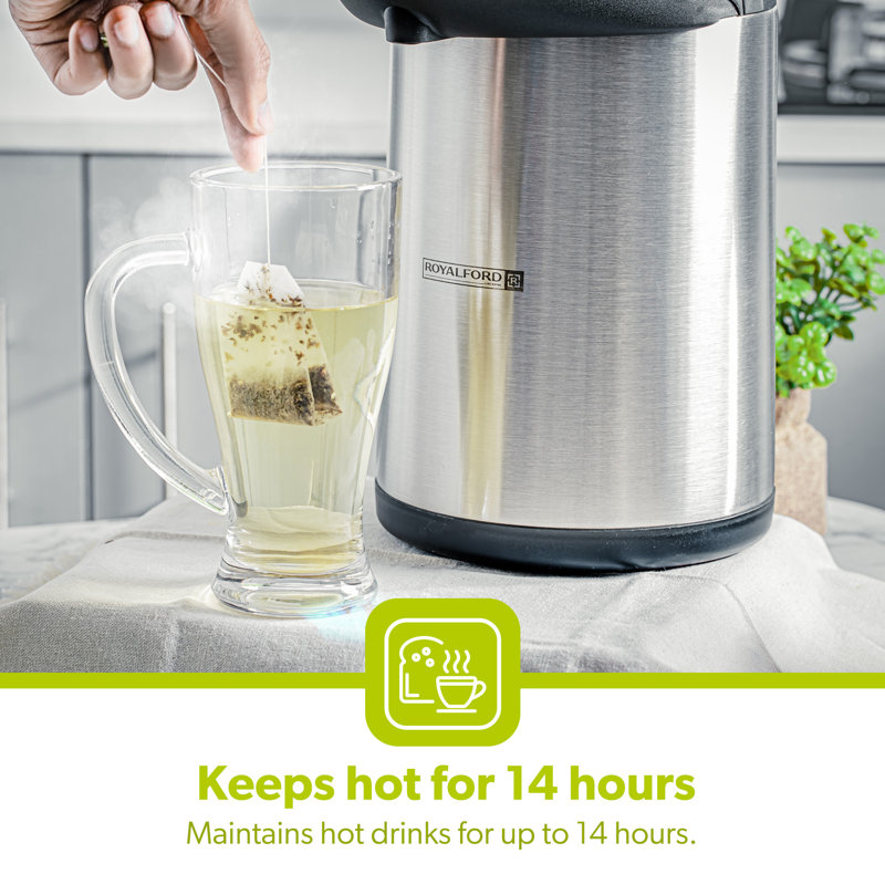 Royalford  Stainless Steel Airpot Insulated Vacuum Thermal Flask Jug, 4