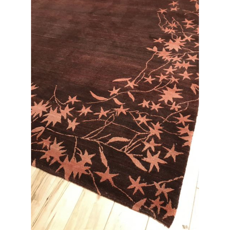 Starflowers Ii Hand-Knotted Area Rug in Raisin