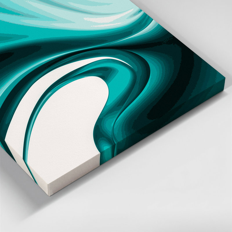 "Gradient Abstract 15", art mural sur toile verte, H 16 po x l 16 po