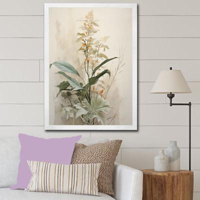 «Beige minimalisme botanique sérénité II», reproduction sur toile
