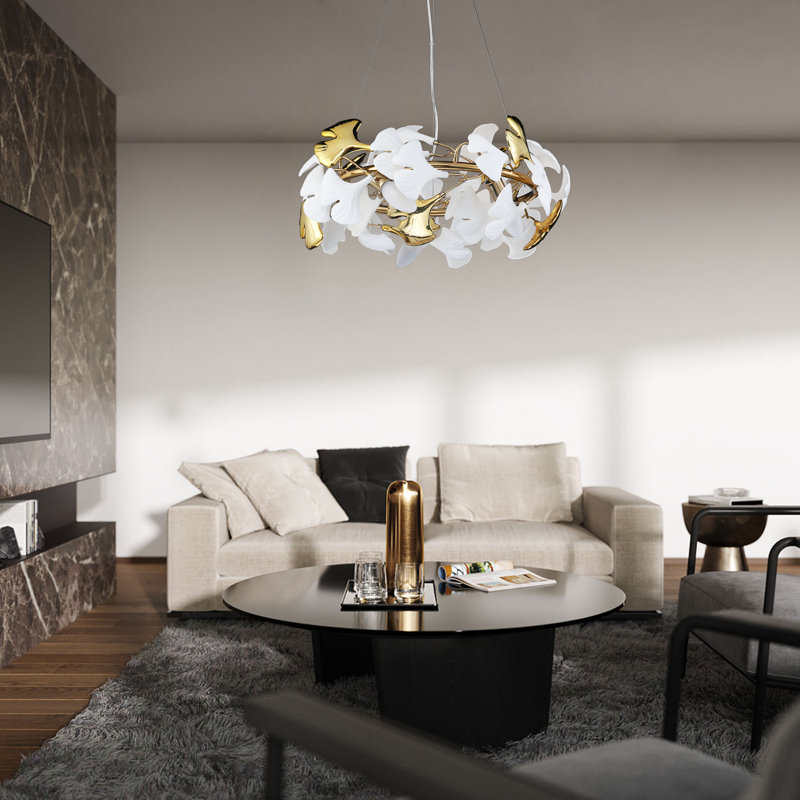 Chandelier, 12" H x 23.6" W x 23.6" D