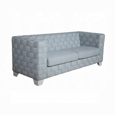 Saree Contemporary Sofa With Chenille Upholstery  Pocket Coil Seating