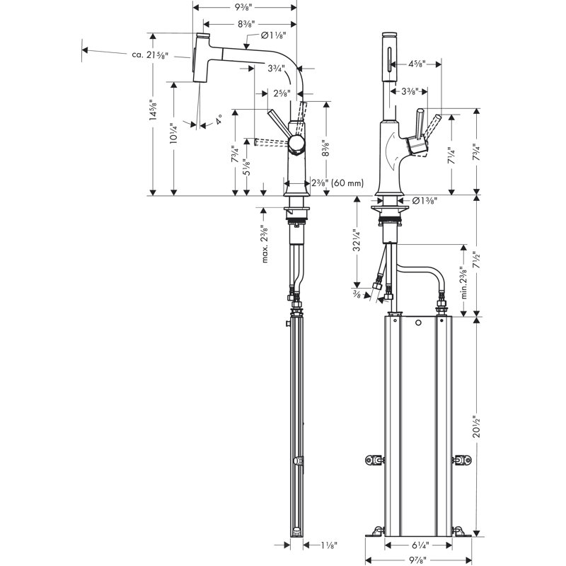 Locarno Single Handle Kitchen Faucet, Chrome